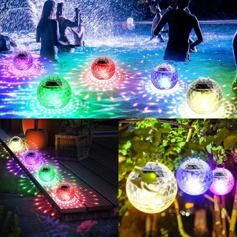 Floating Pool Lights, Solar Pool Lights With RGB Color Changing Waterproof Pool Lights That Float , For Garden, Backyard