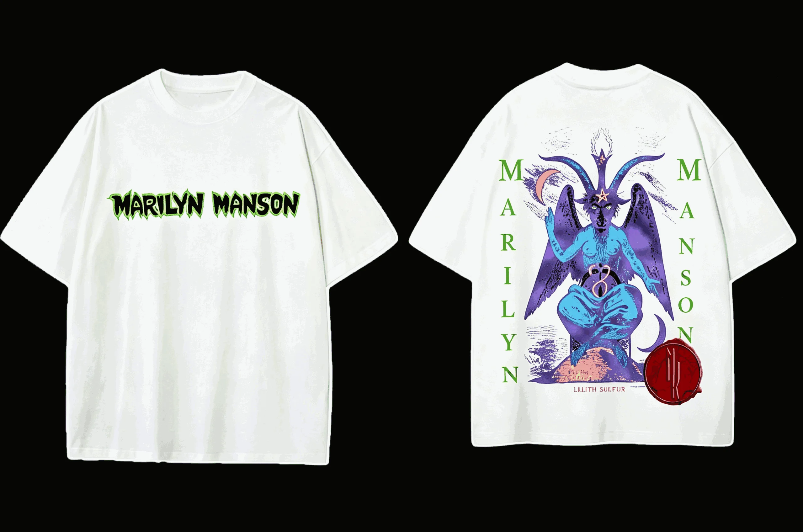 Marilyn Manson Summer New Cotton Retro Unisex Casual Fashion T-shirt High Street Oversized Unisex Trendy Cotton Breathable soft