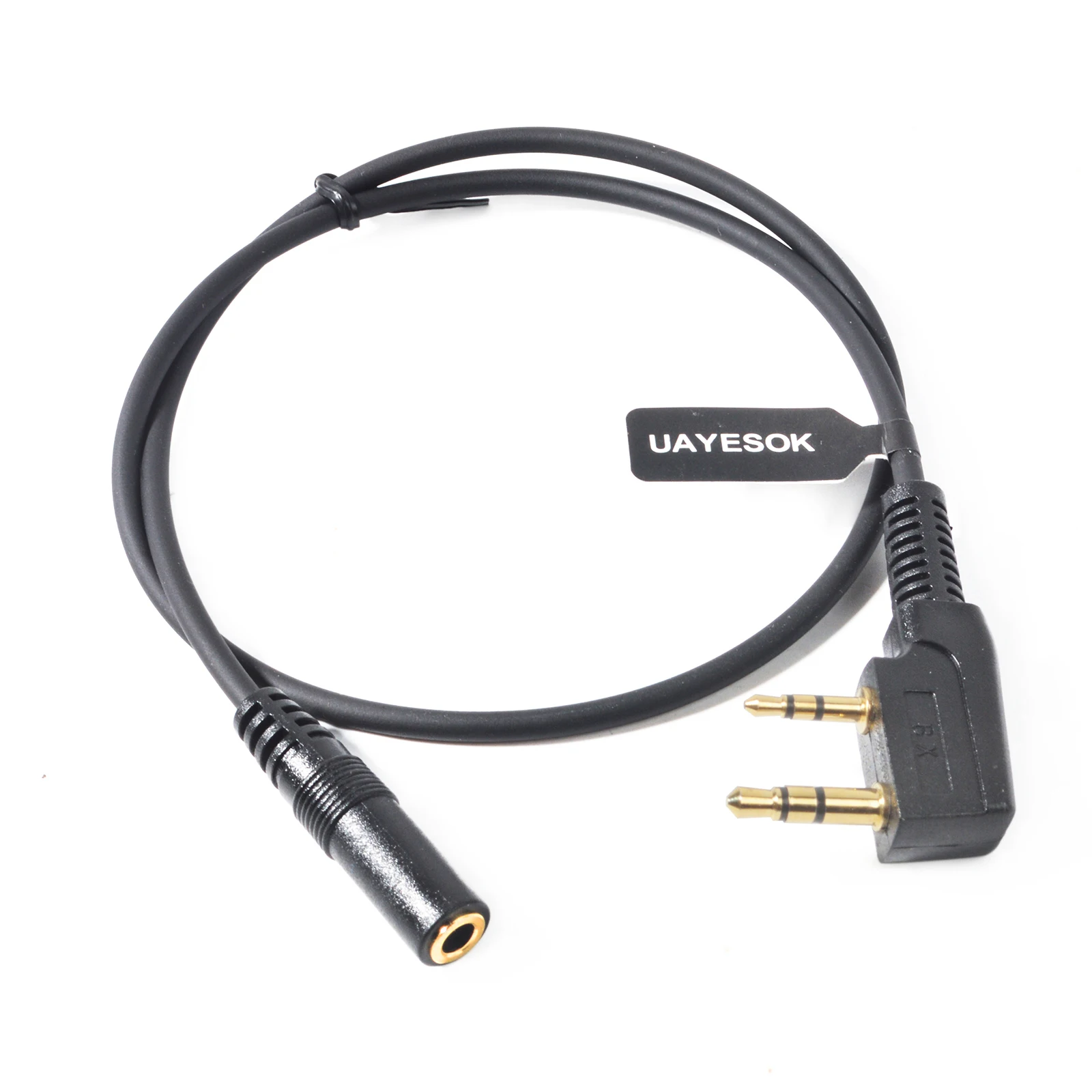 Cavo di trasferimento per cuffie auricolare audio femmina da radio a 2 pin a 3,5 mm compatibile per walkie-talkie Kenwood Baofeng Quansheng