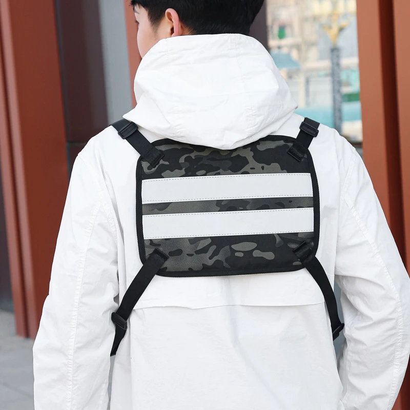 Ransel Rompi Taktis Oxford Kualitas Tinggi 2022 Tas Rig Dada Uniseks Reflektif Multifungsi Baru Hip Hop Streetwear Dada