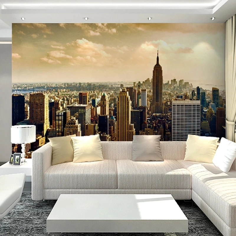 Custom 3D Photo Self Adhesive Wallpaper Mural City Building Living room sofa TV background wall bedroom restaurant study Hotel