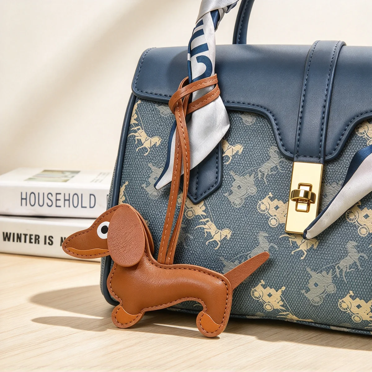 Dackel-Schlüsselanhänger aus PU-Leder, Welpen-Anhänger, Taschen-Charm für Damen, Rucksack, Handtasche, Autoschlüsselring, süßes koreanisches Valentinstagsgeschenk – Detail 8