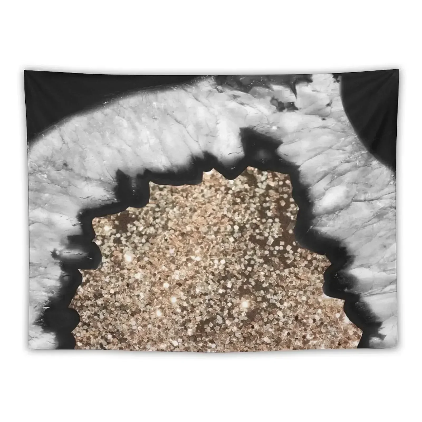 

Gray Black White Agate with Gold Glitter #2 (Faux Glitter) #gem #decor #art Tapestry Wallpapers Home Decor Tapestry