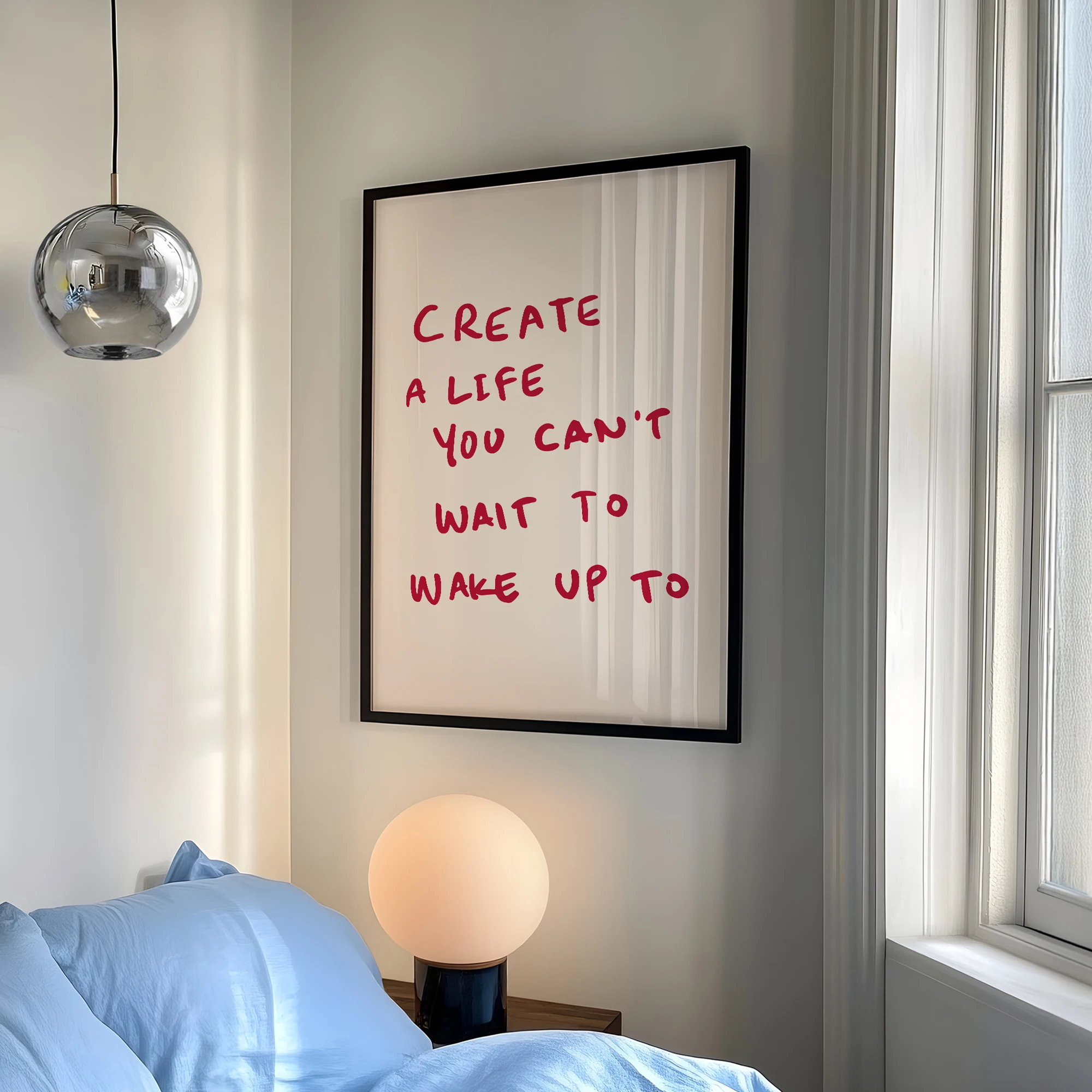 Create A Life You Can't Wait To Wake Up To Wall Art Prints Canvas Painting Poster Picture For Living Room Bed Room Home Decor image 2