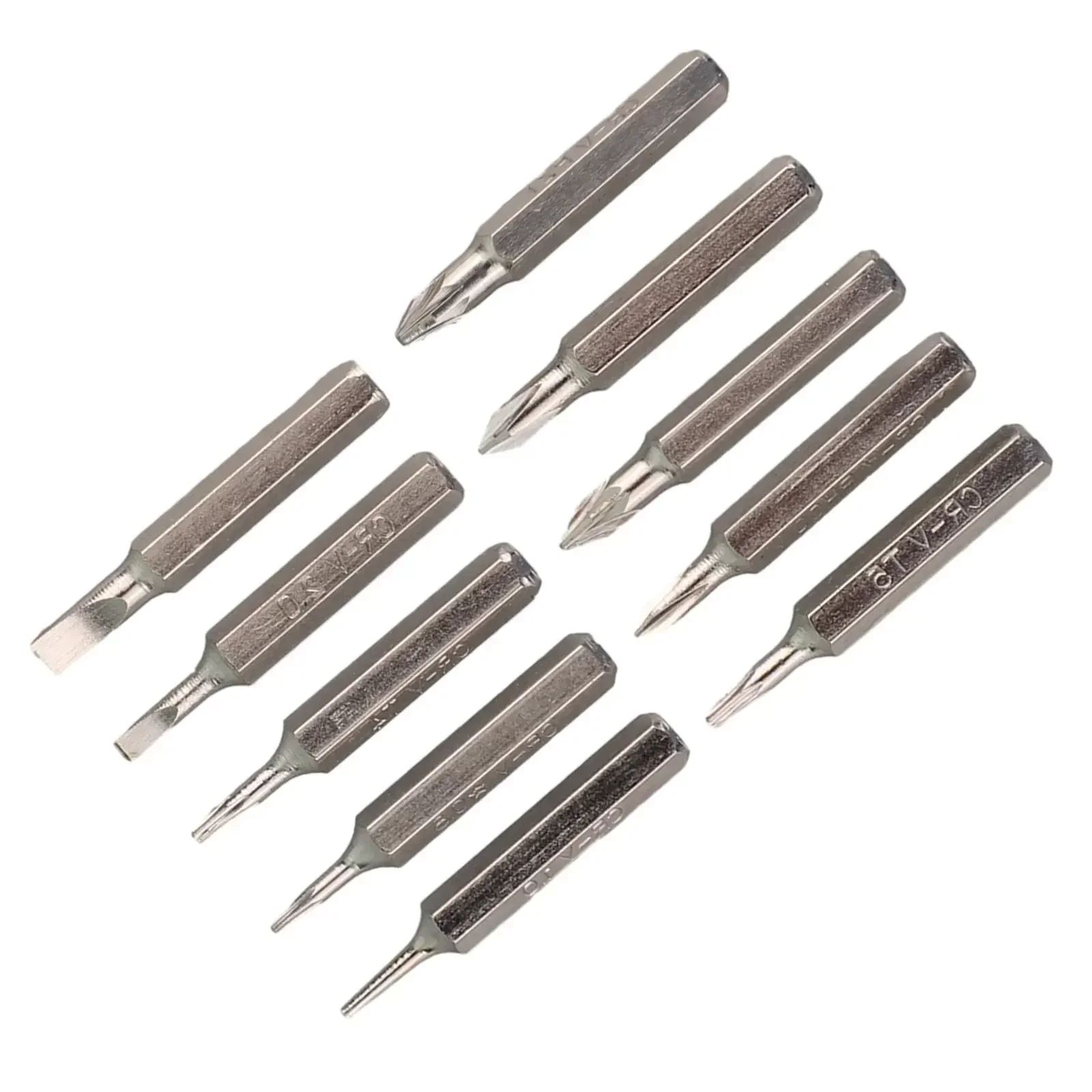 Power Tools Screwdriver Bit Set 10pcs Screwdriver Set Silver Torx Slotted Cross 28mm Length 4mm Shank High Quality