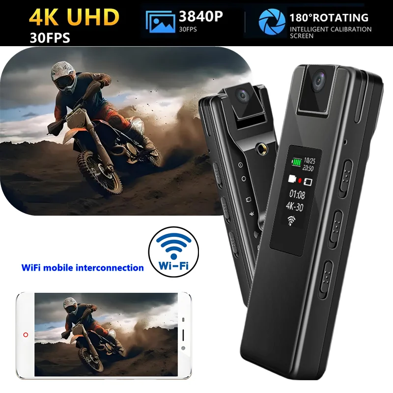 

4K30FPS Ultra high definition handheld sports camera with 180 ° rotatable Vlog , WiFi ports camera , bicycle travel recorder