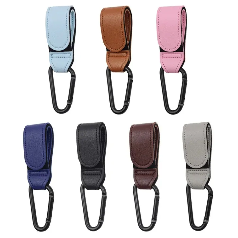 

2PCS PU Leather Sticky Buckle Hook Baby Stroller Electric Car Leather Magic Tape PU Multi-function Hook 2026 Popular
