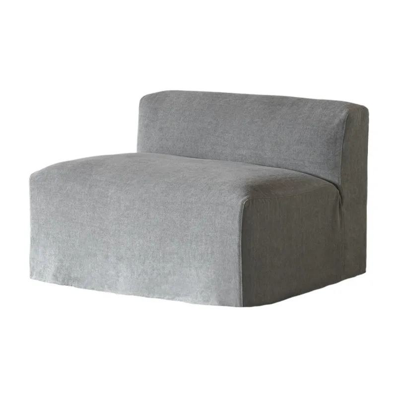 

Japanese-style wabi-sabi wind B & B linen down single sofa, retro washed cotton and linen soft sofa