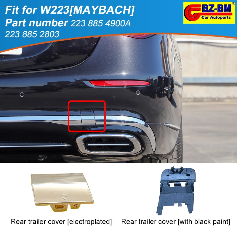 

New 2238854900A 2238852803 Painting Auto Bumper Hood Electroplating Car Rear Trailer Cover For Mercedes Benz W223 Maybach
