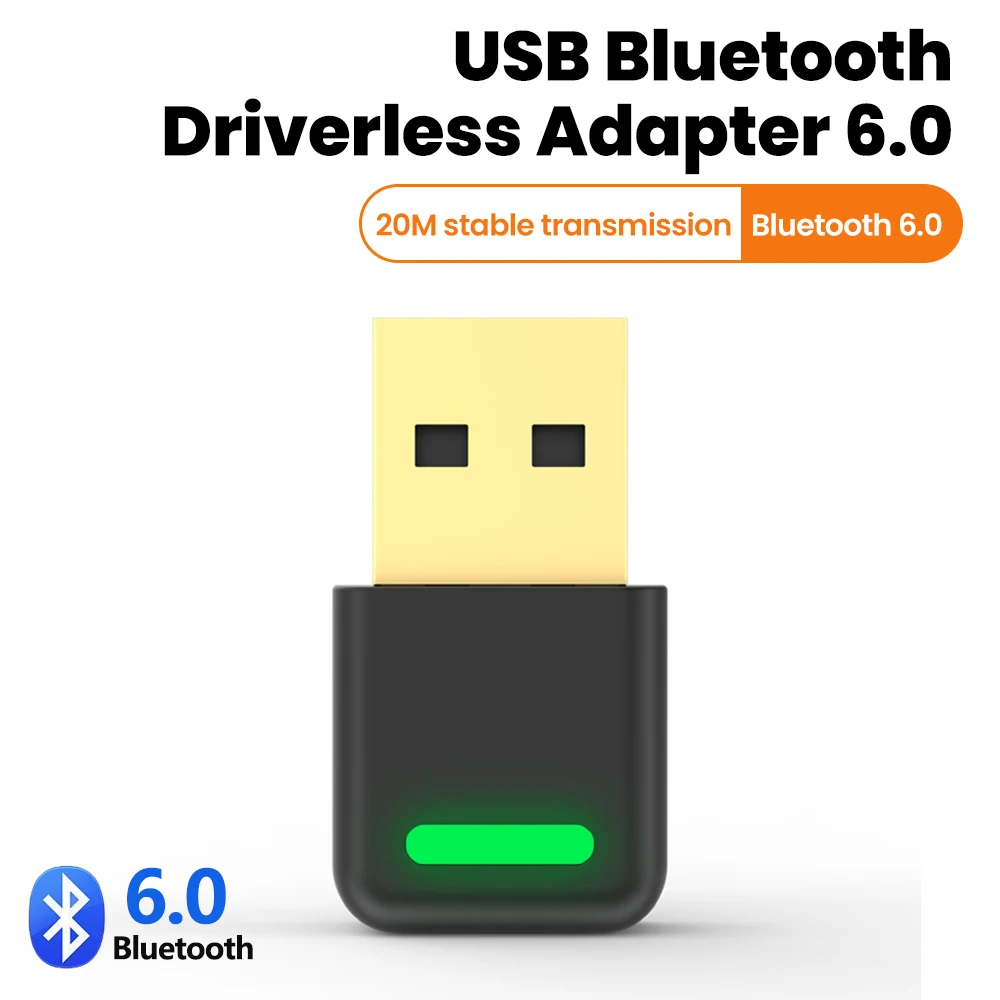 

USB-адаптер Bluetooth6.0, драйвер, бесплатный адаптер, беспроводной Bluetooth-приемник, передатчик для системы Windows 11/10/8.1/7