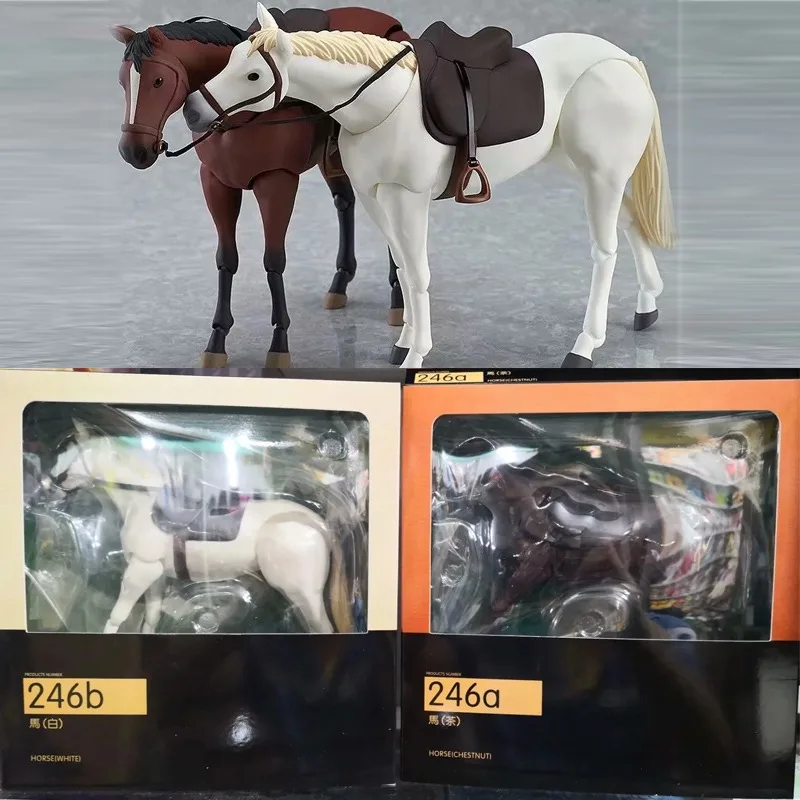 Anime Figma 246 Horse White Horse Chestnut BJD Action Figure Figma Body Kun Body Chan Figure PVC Handmade Model Toys Doll Gifts