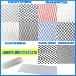 100x33cm Car bumper grille Aluminum Alloy Rhombic Grille Mesh Sheet Car grid ventilation grille for Bumper Car Accessories