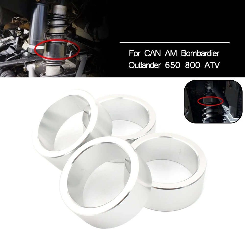 Motorcycle 4pcs/Set 2.5'' ATV  Riser Suspension Lift Spacer Set for CAN-AM Bombardier Outlander 650 800 Models, Black,Silver