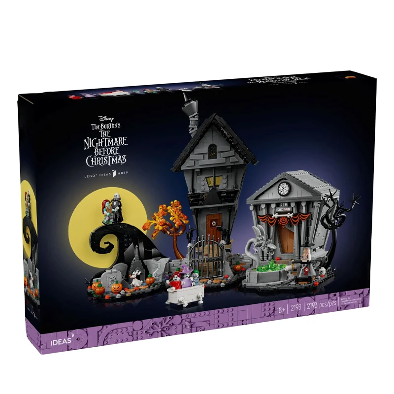 No box 21351 The Nightmare Before Christmas Model Building Blocks Hut Diy Bricks Toy Christmas Halloween Home Decoration Gifts