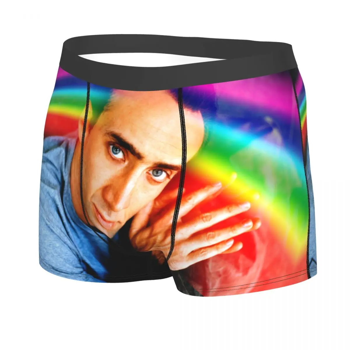 Fashion Famous Actor Star Nicolas Cage Boxers Shorts Panties Male Underpants Breathbale Briefs Underwear