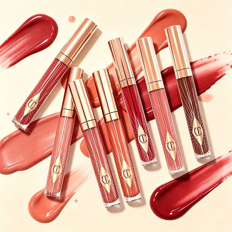 CT Multicolored Water Light Lip Gloss Long-lasting Moisturizing Lip Balm Heart-shaped Tip Lip Brush and Jelly Lip Gloss Makeup
