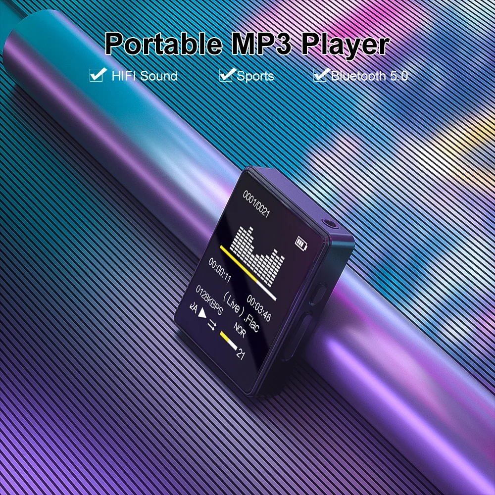 Portable MP3 MP4 Mini Player Bluetooth 5.0 Music Stereo Speaker Video Playback With LED Screen FM Radio Recording For Walkman