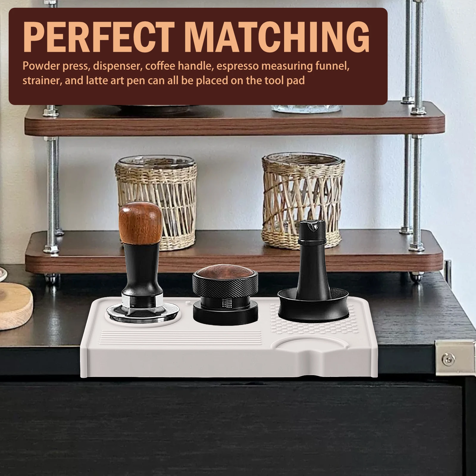 Espresso Tamping Station Silikon Espresso Tamper Halter Rutschfester Kaffee Tamper Organizer für Home Office Studio Coffee Shop Verwendung