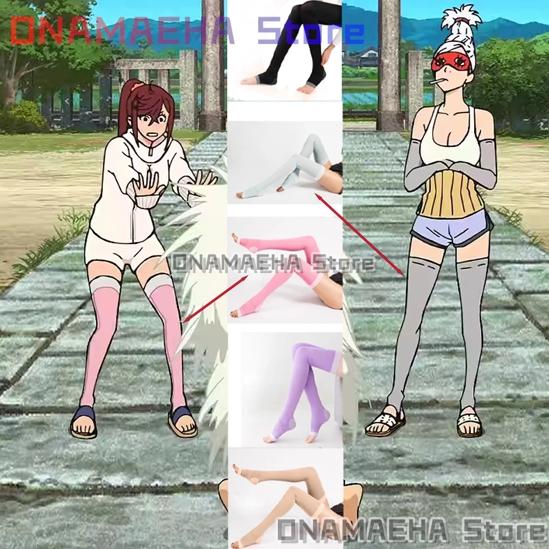 Dandadan Momo Ayase Cosplay Costume Unisex Socks Compression Stockings 5 Colors 55CM Pressure Stocking Anime Party Suit