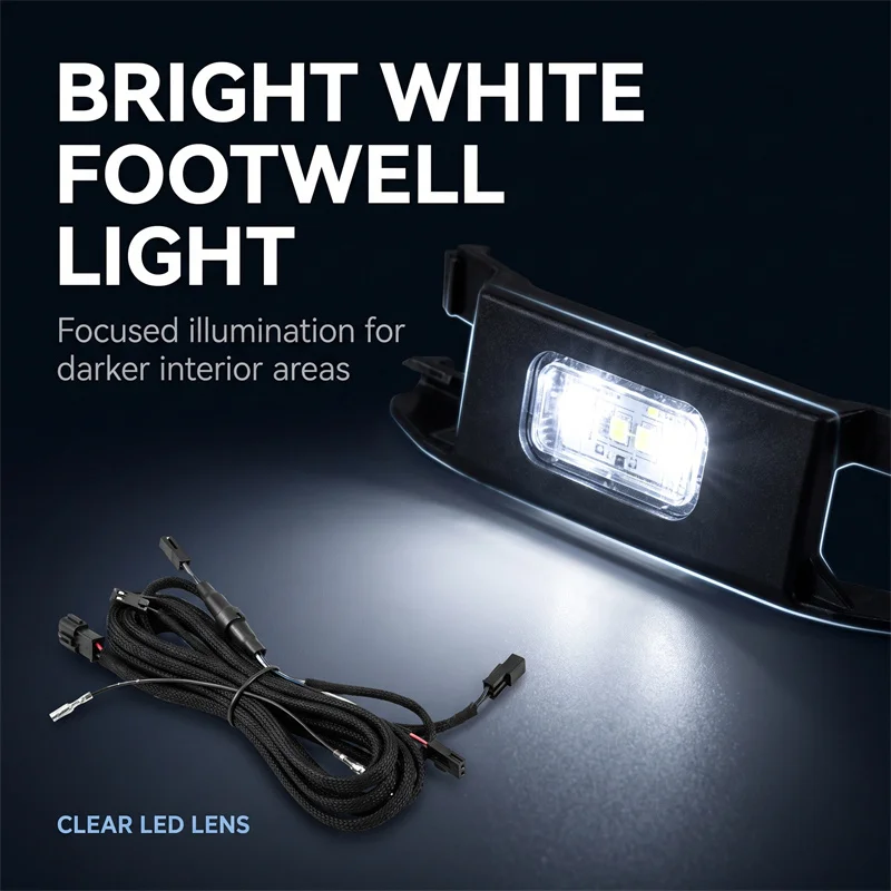 LED Front Footwell Light + Wiring Harness for VW Tharu XR ID.6 X Viloran Teramont X Lavida EV Skoda Kodiaq