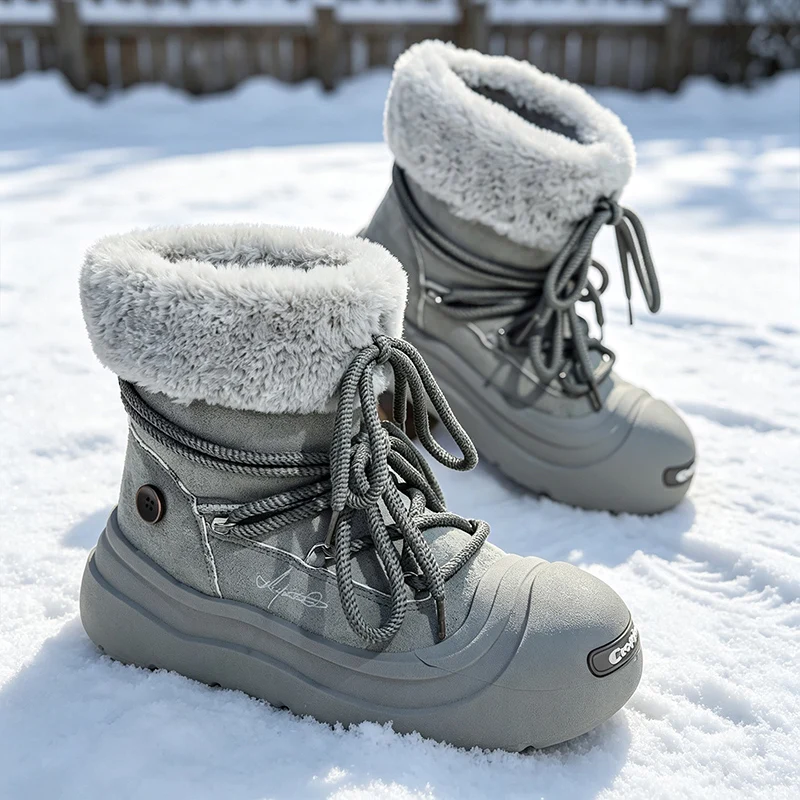 Men's Cotton Boots New Style Warm Ski Winter Boots Men's Space Boots Fashionable Men's Winter Shoes Non-Slip Unisex Outdoor Casual Snow Boots
