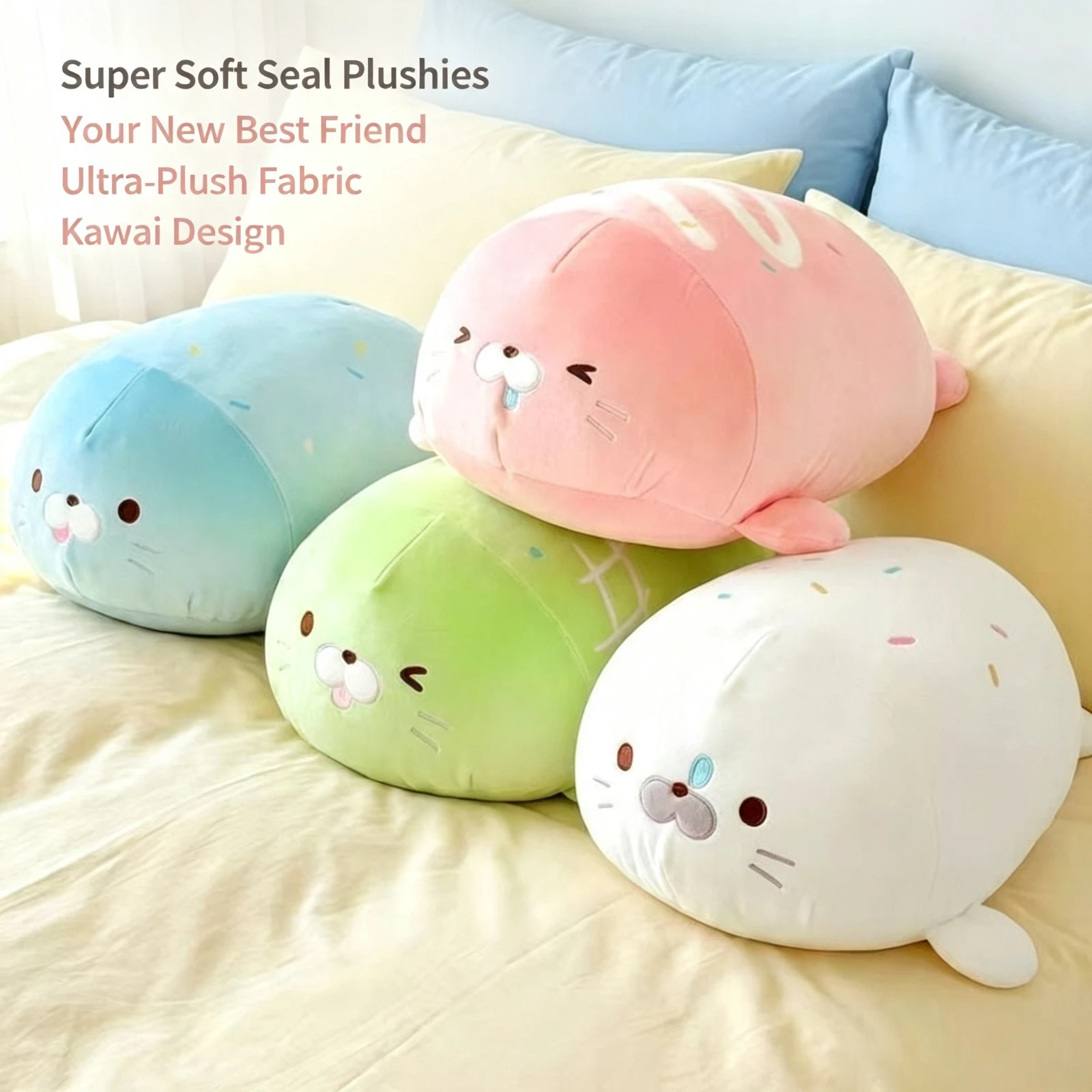 Cute Seal Plush Toy Stuffed Animal Sumikkoed Gurashied Soft Pillow Doll Kawaii Cartoon Cushion Birthday Gift For, Kids Girls Boy