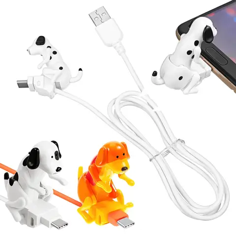 Cute Funny Dog Dog Humping Phone Charger Portable Stray Dog Toy Smartphone USB Charging Cable for iPhone Type-C Smartphone
