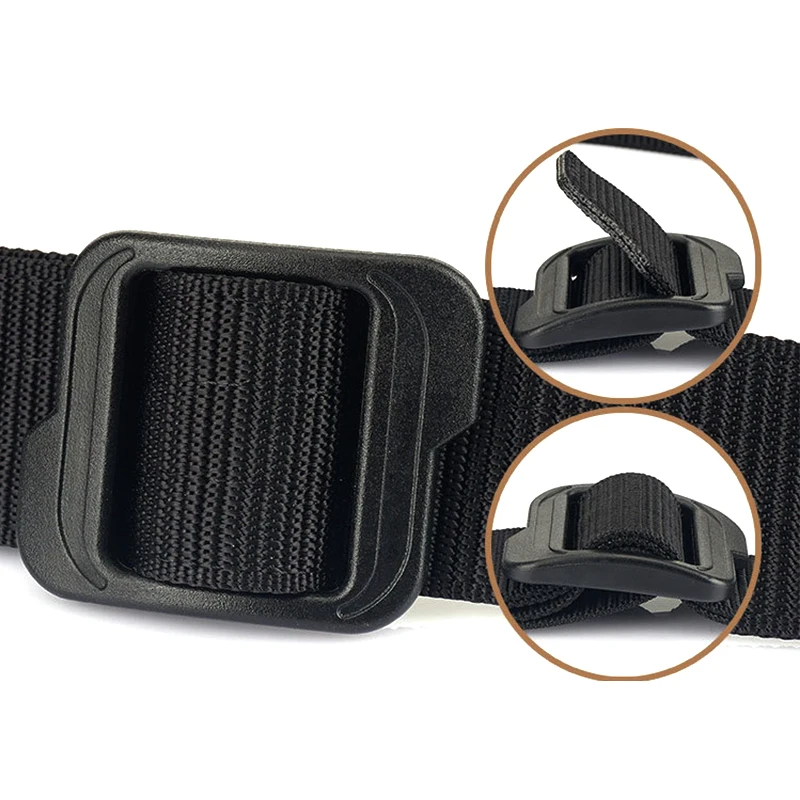 HSSEE No Metal Casual Belt for Men Plastic Buckle Thick Plus Nylon Tactical Outdoor Belt 38mm Military Gun Belt Metalless Girdle