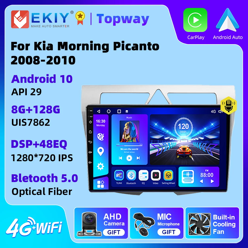 

EKIY Android 10 For Kia Morning Picanto 2008-2010 Car Multimedia 2Din Radio Android Auto DSP Carplay WIFI 4G Navigation GPS