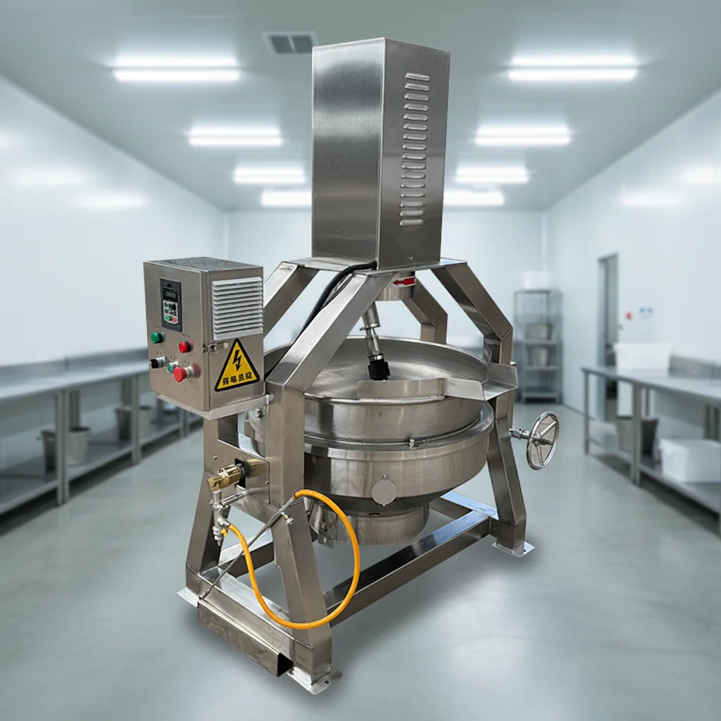 de-Electric Jacketed Kettle with Agitator 100L 200L 500L Industrial Cooker