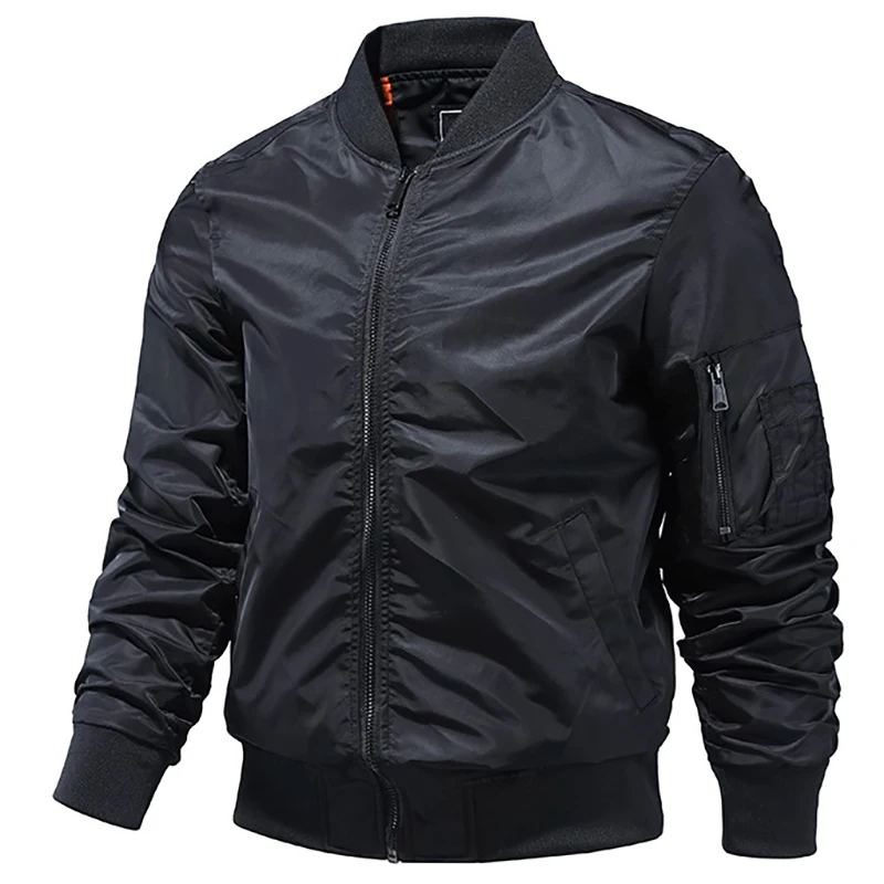 

Осенняя мужская куртка-бомбер, ветровка, ветрозащитное пальто на молнии с карманами, верхняя одежда, ретро куртки-пилоты для мужчин, уличное пальто
