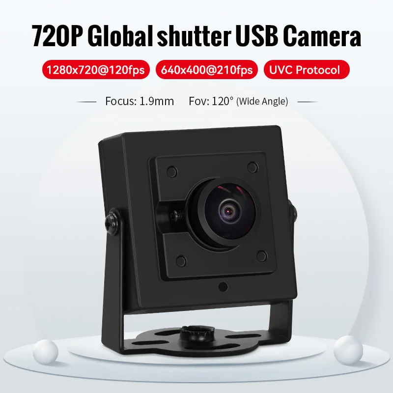 3200 OV9281 Mini HD USB Camera 720P 1.9mm 120Degree Global Shutter 120fps 210fps Plug Play 1-Year Wide Angle 120fps Mini HD