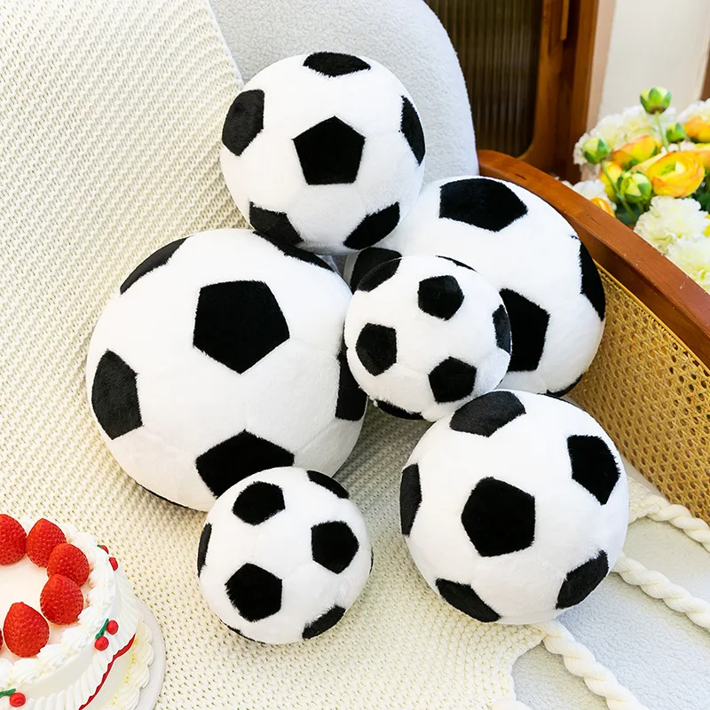 3D Realistic Soccer Football Throw Pillow Soft Stuffed Plush Toy Cushion Home Sofa Bed Decoration Pillow for Soccer Fans Kids