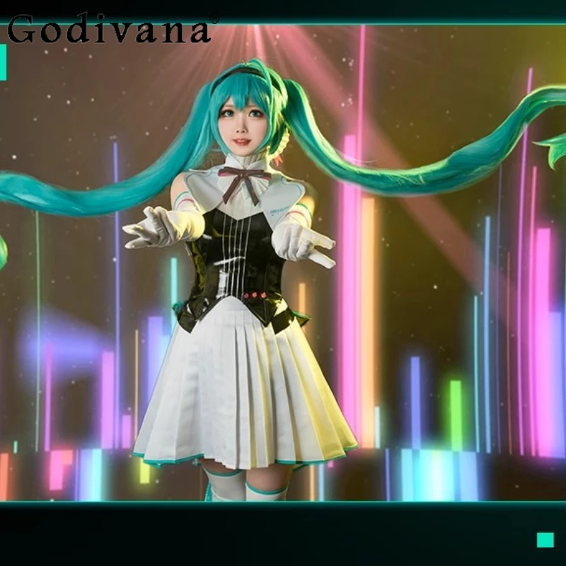 Women Summer Cute Dress for Halloween Cosplay Carnival Uniforms Top and Skirt Suit Female Preppy Style White Black Dress Set