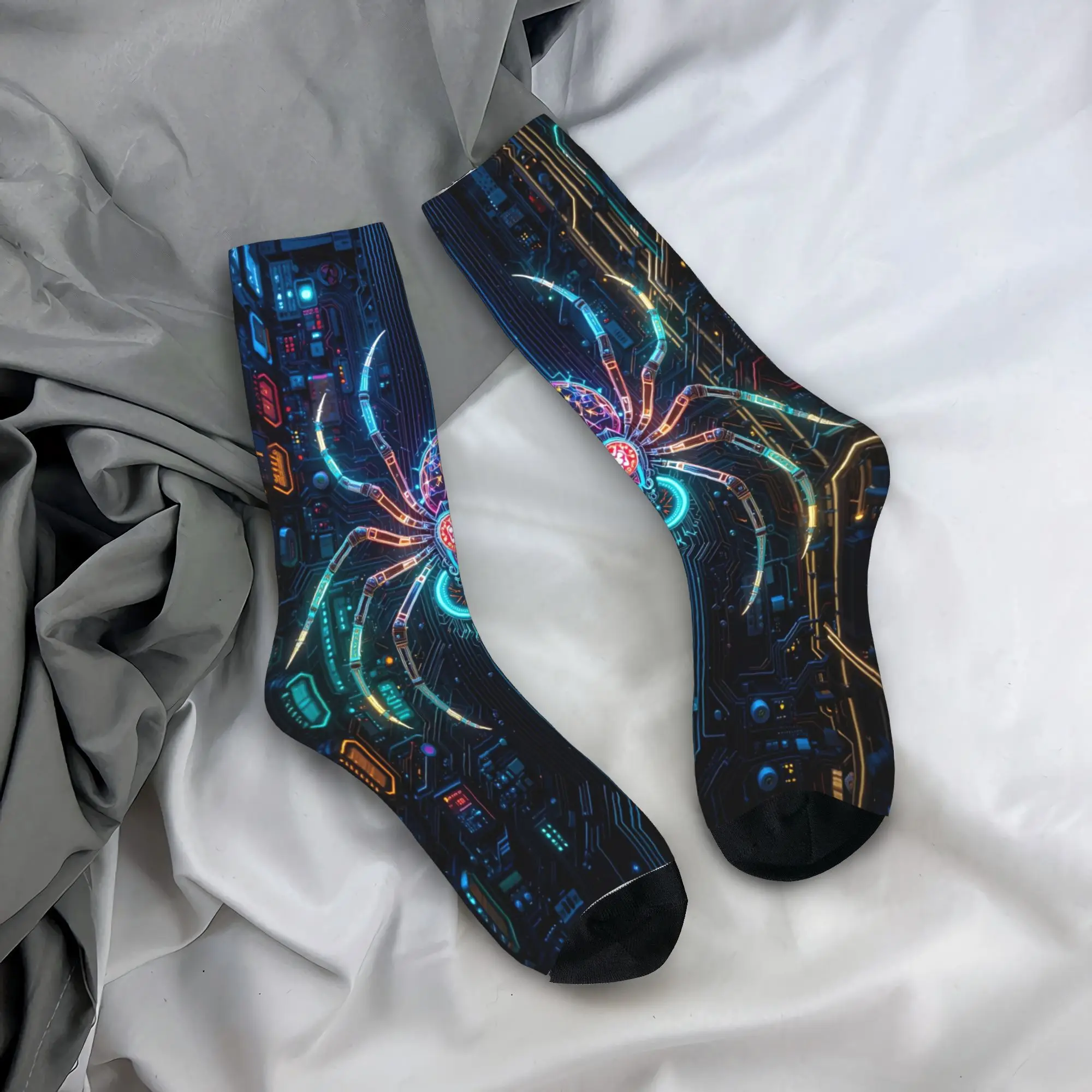 

Mechanical Spider Stockings Men Socks High Quality Vintage Socks Autumn Running Non Skid Custom Socks Gift Idea