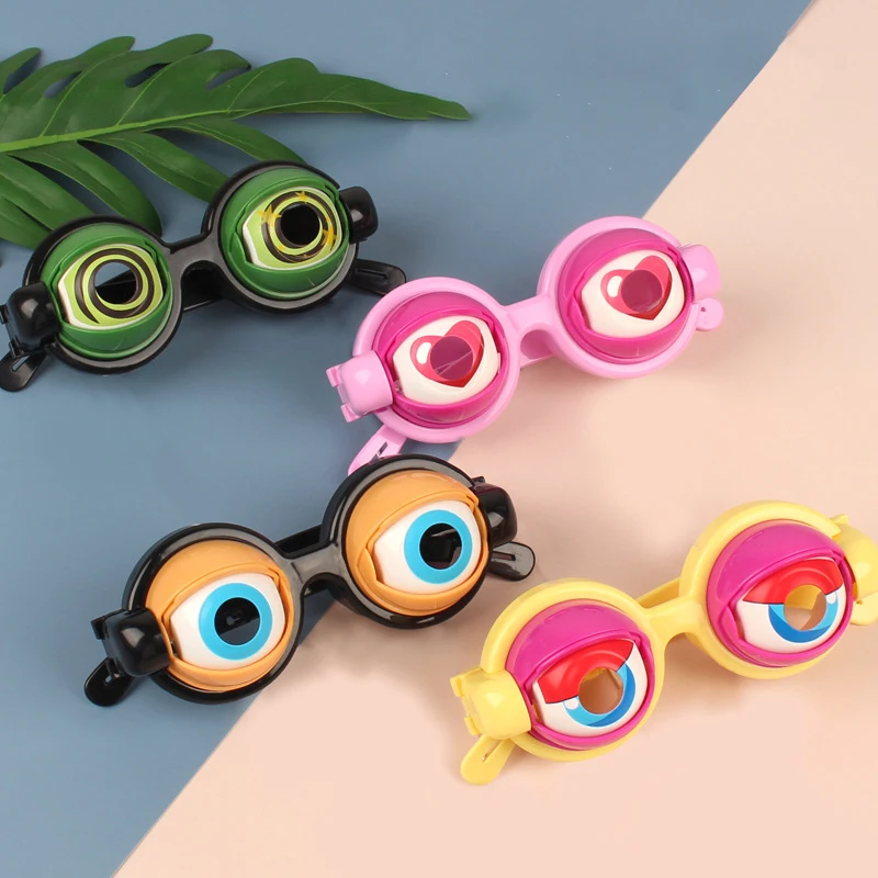 Divertenti occhiali da scherzo per bambini adulti occhiali da vista pazzi occhi di rana grandi accessori per giocattoli in plastica oggetti di scena di Halloween regali di natale
