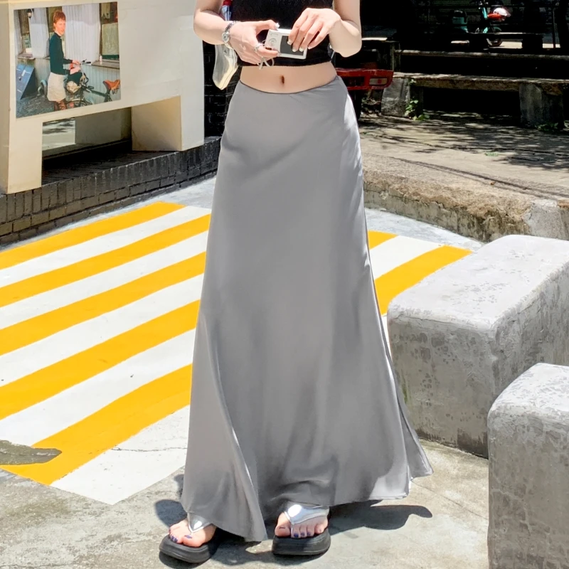 

Sophisticated and Graceful Skirt: Smooth and Flowing Satin Skirt with Flattering Fish Tail Shape