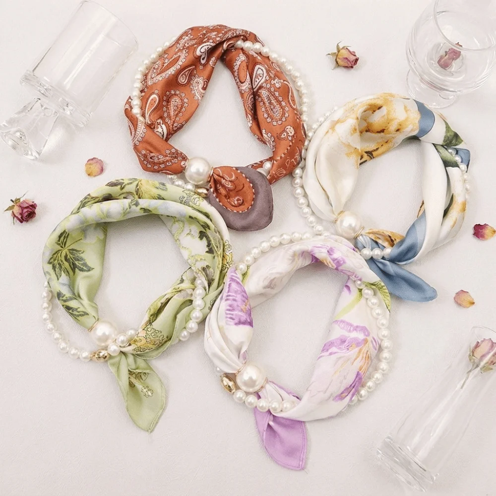 Silk Neck Scarf - Lenço de Seda Multifuncional com Fivela