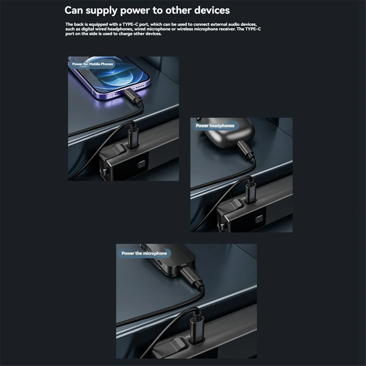 IYBBW-STARTRC Handle Grip Charger for DJI OSMO Pocket 3 Camera Charger Handheld Power Bank Extension Charging for DJI Pocket 3