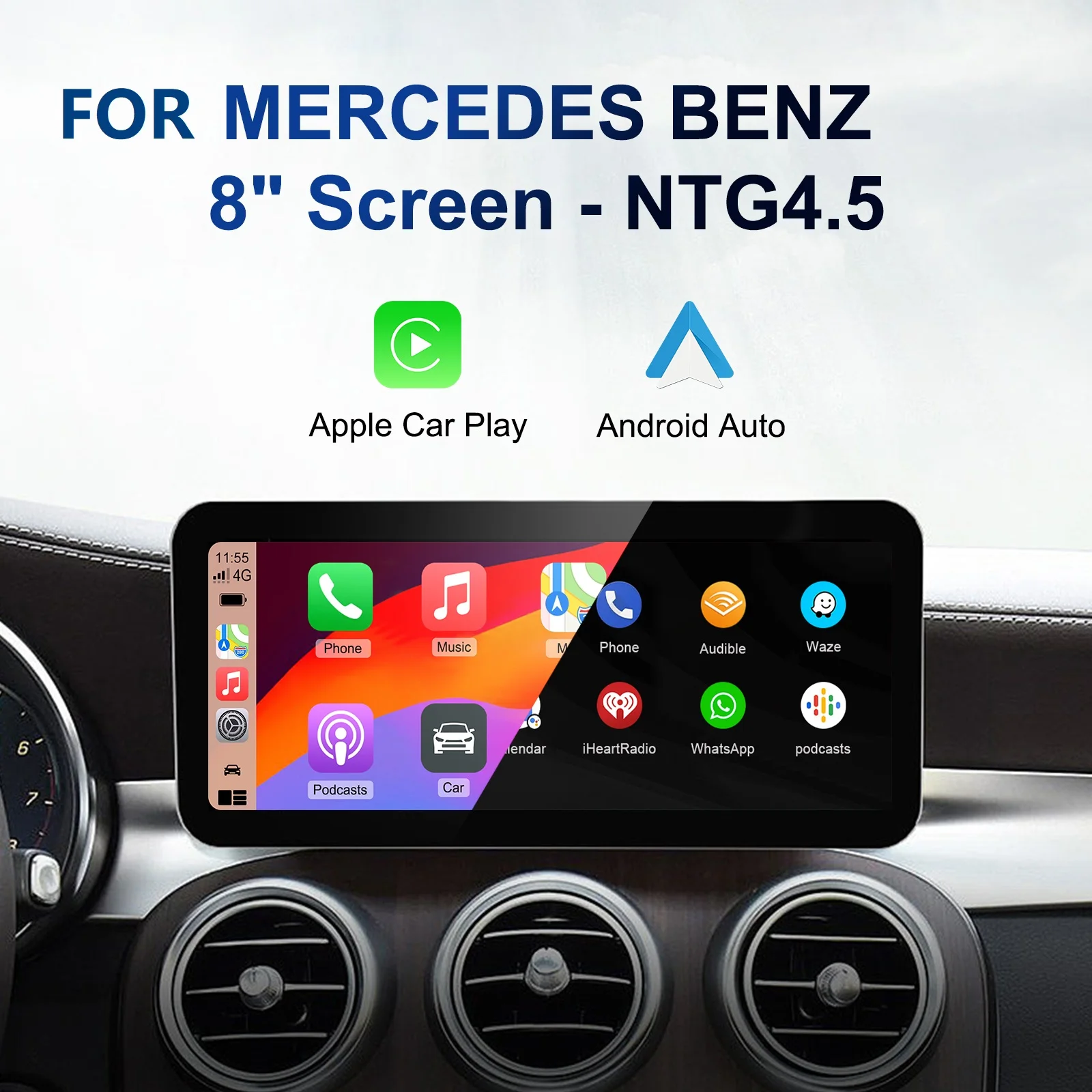 Wireless CarPlay Upgrade Module ONLY Compatible for Mercedes-Benz NTG 4.5 System with Harman BECKER Navi-dock Year 2011-2015