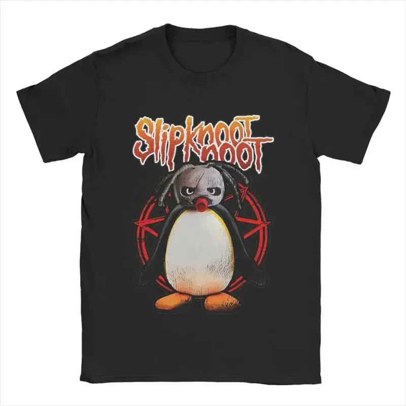 Slipknoot Noot Pingu Men's  T shirt Novelty  Round Collar Shir