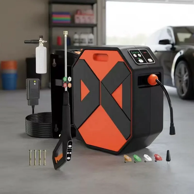 【2026】New 2000W Electric 100FT Retractable Hose Reel Wall Mounted Electric Pressure Washer Machine Cordless Power Washer