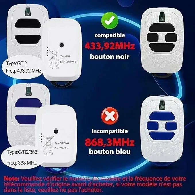 433MHz DEA GTI2 GTI4 MIO TR2 TR4 MIO TR2N TR4N 게이트 오프너 용 차고 문 원격 제어 교체