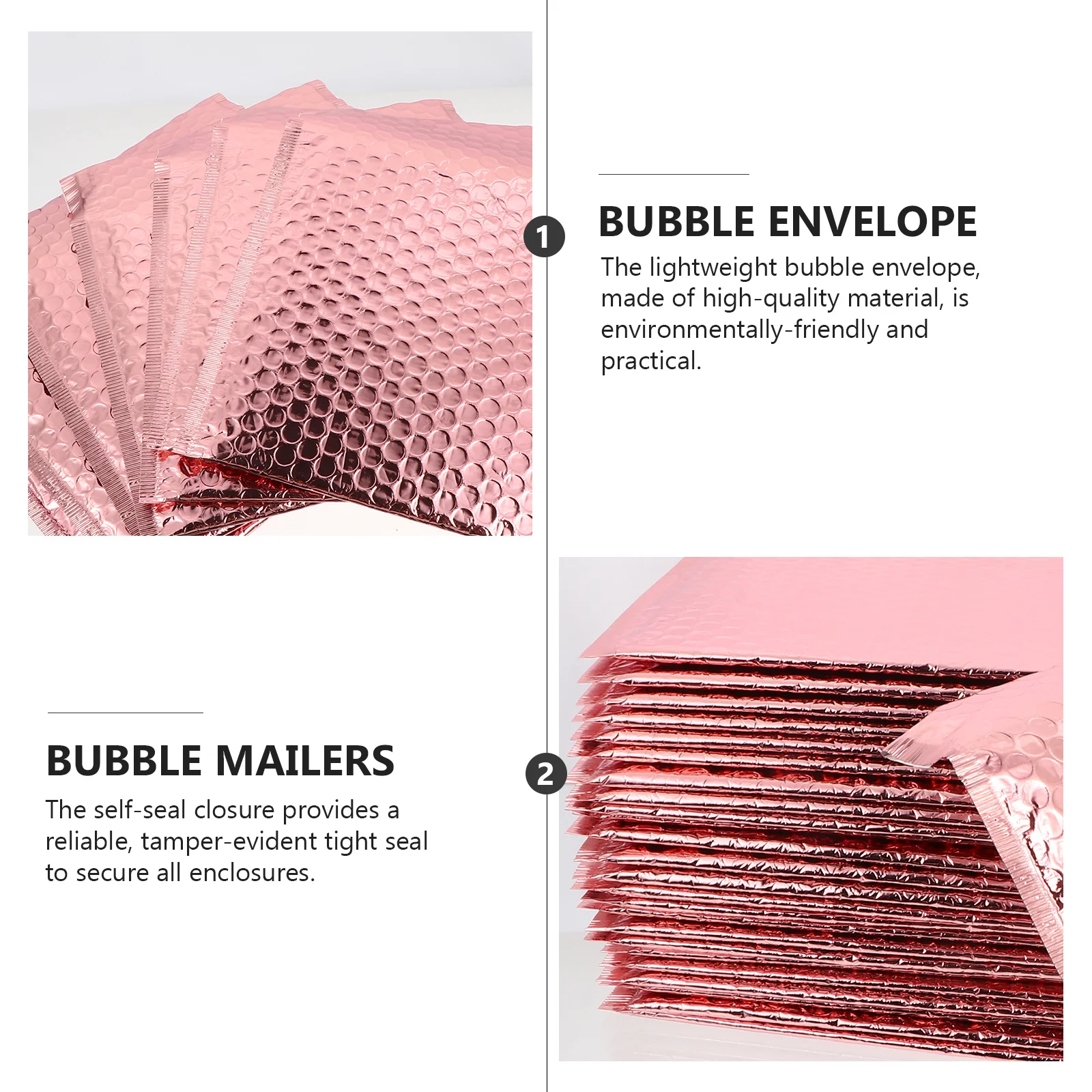 25 قطعة أكياس مغلف فقاعة الذهب الوردي مبطن البريدية الذاتي ختم فقاعة حقيبة بريد مغلف واقي لمستحضرات التجميل الإلكترونية