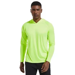 Men Long Sleeve t-Shirt Upf 50+ Sun Protection t-Shirts Male Casual Tops Quick Dry Gym Running Tee Shirts With Hood Male Clothes