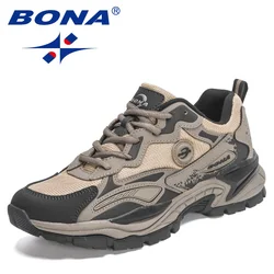 BONA-Chaussures de course légères coordonnantes pour hommes, baskets de sport décontractées, de marche et de jogging, nouvelle collection