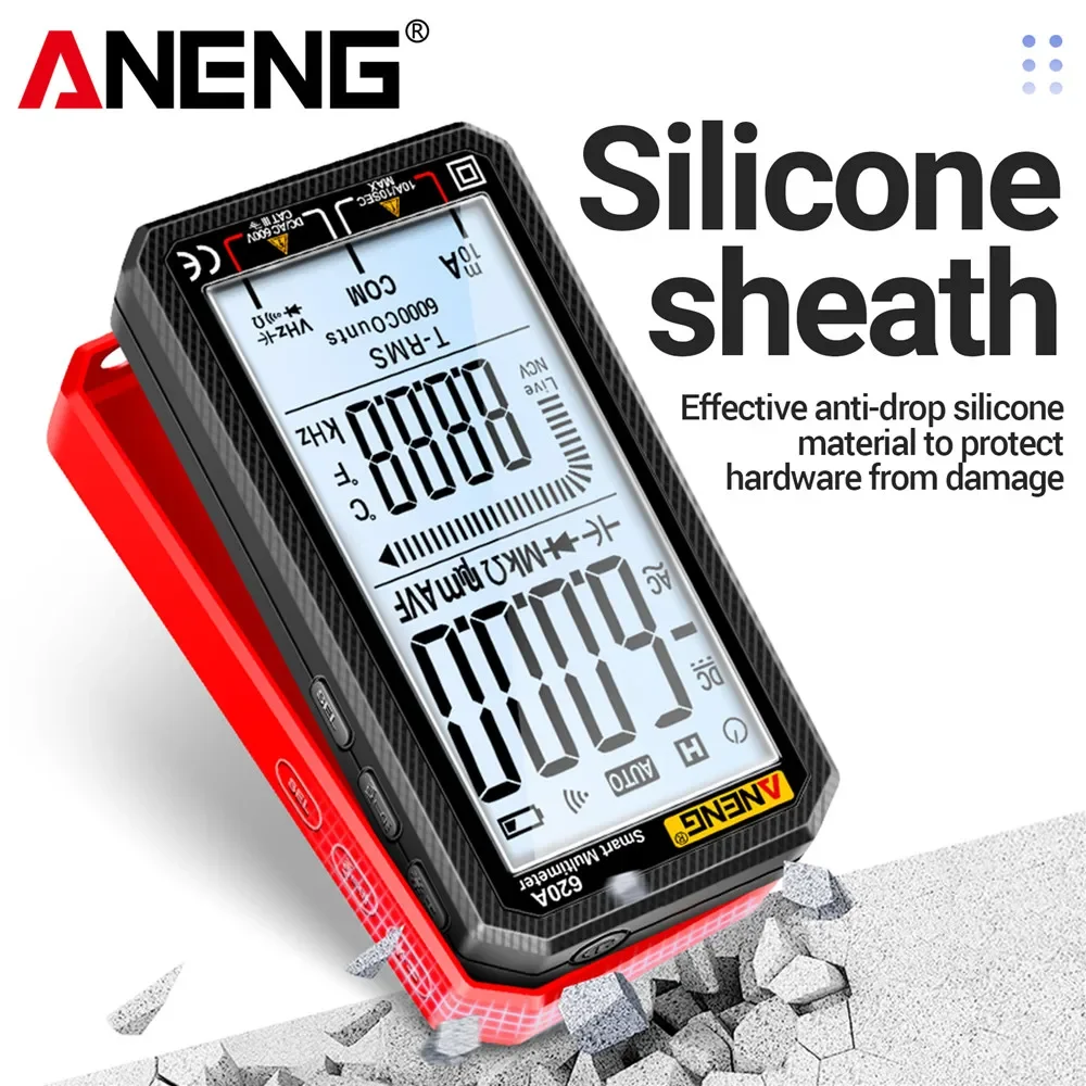 ANENG 620A Digital Multimeter 6000 Counts AC DC Voltage Current Resistance Capacitance Temperature Tester NCV Live Wire Detector