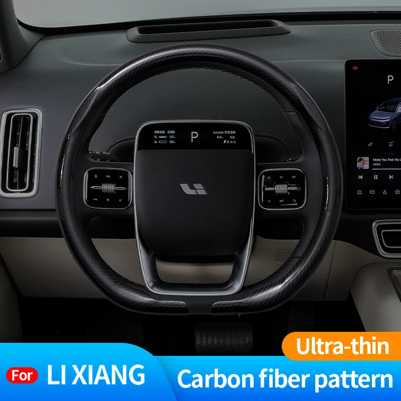 

For Leading Ideal One Li Auto L9 L6 L8 Car Suede Carbon Fiber Leather Breathable And Anti-Slip Steering Wheel Cover Accessories