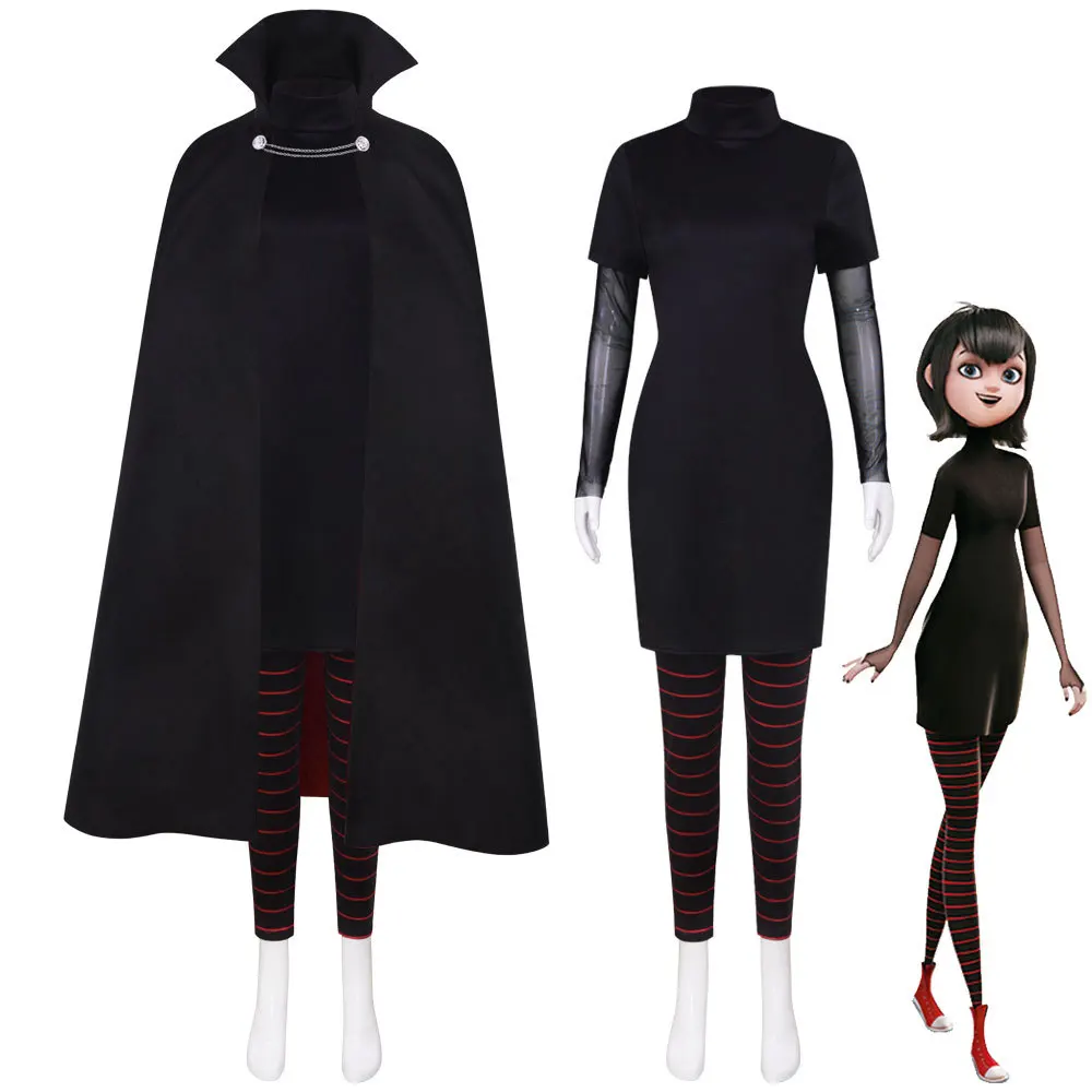 

Mavis Dracula Cosplay Costumes with Wig Hotel Transylvania Role Play Halloween Carnival Party Outfit for Women Girls