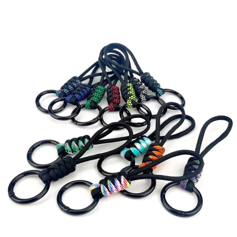 

High Quality High Strength Paracord Keychain 12cm 13 Styles Round Buckle Key Ring Rope Outdoor Tool
